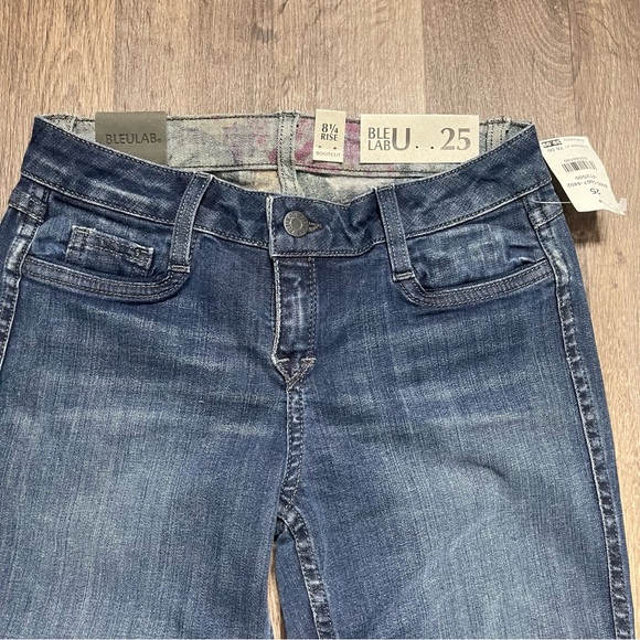 BLEULAB Reversible 2in1 Boot Cut Jeans Dark Blue and Floral Print Size 25 - Picture 12 of 12
